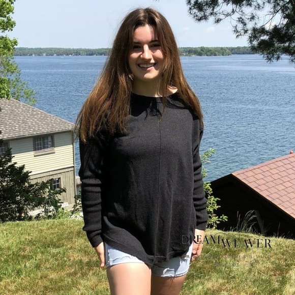 Charcoal Crew Neck Organic Cotton & Cashmere Sweater - Picture 3 of 9